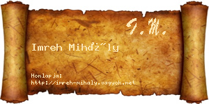 Imreh Mihály névjegykártya