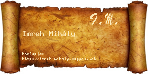 Imreh Mihály névjegykártya