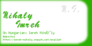 mihaly imreh business card